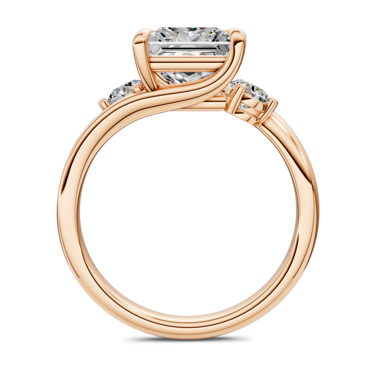 Tiara Bypass Three Stone Ring