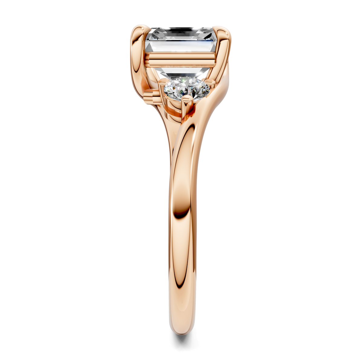 Tiara Bypass Three Stone Ring