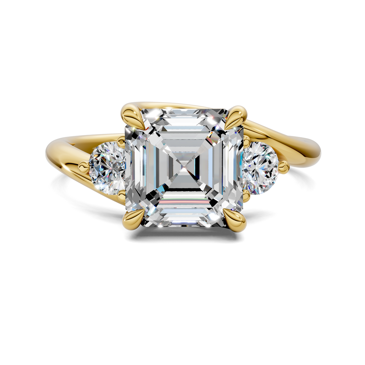 Tiara Bypass Three Stone Ring