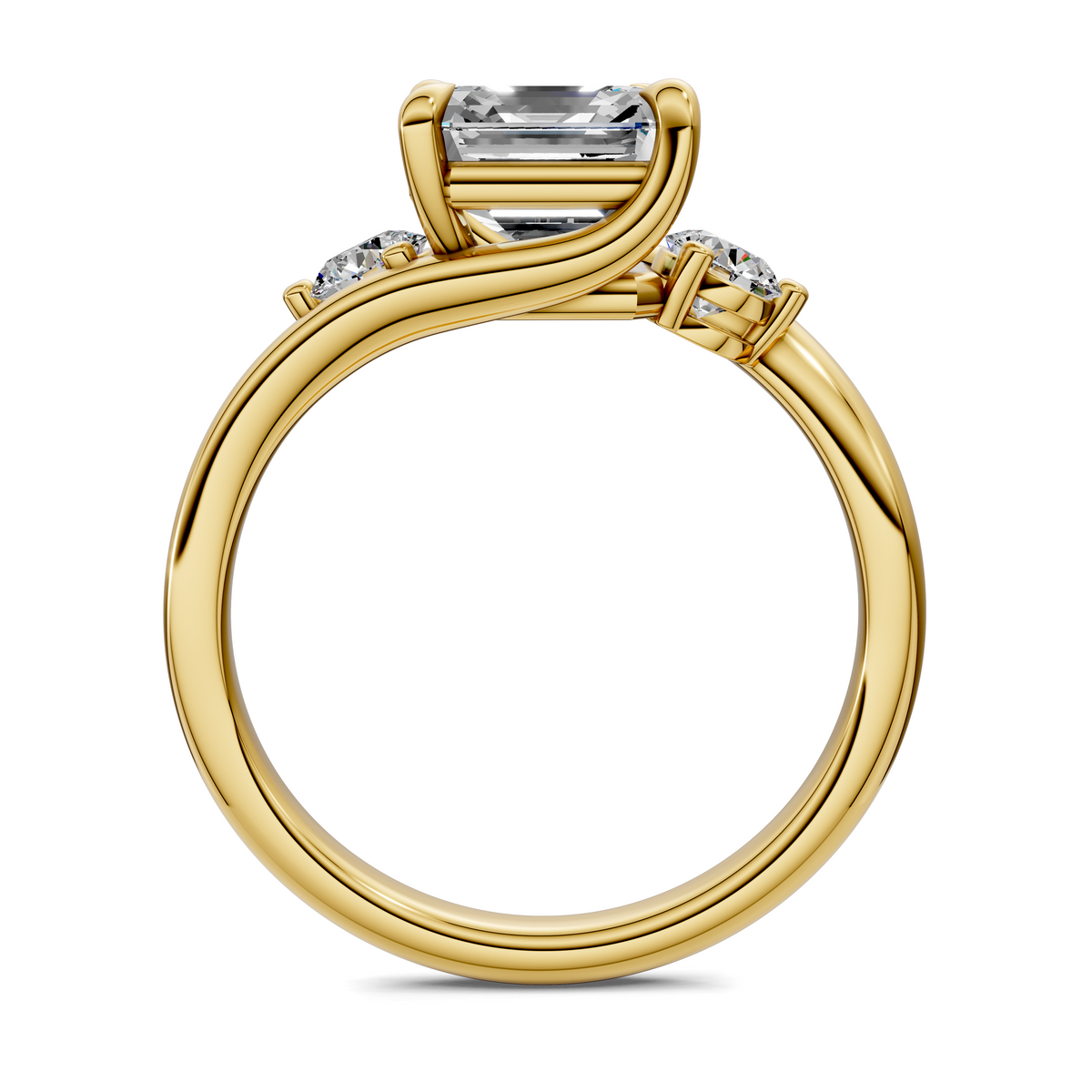 Tiara Bypass Three Stone Ring