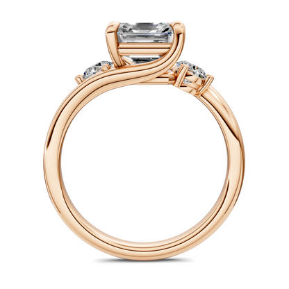 Tiara Bypass Three Stone Ring