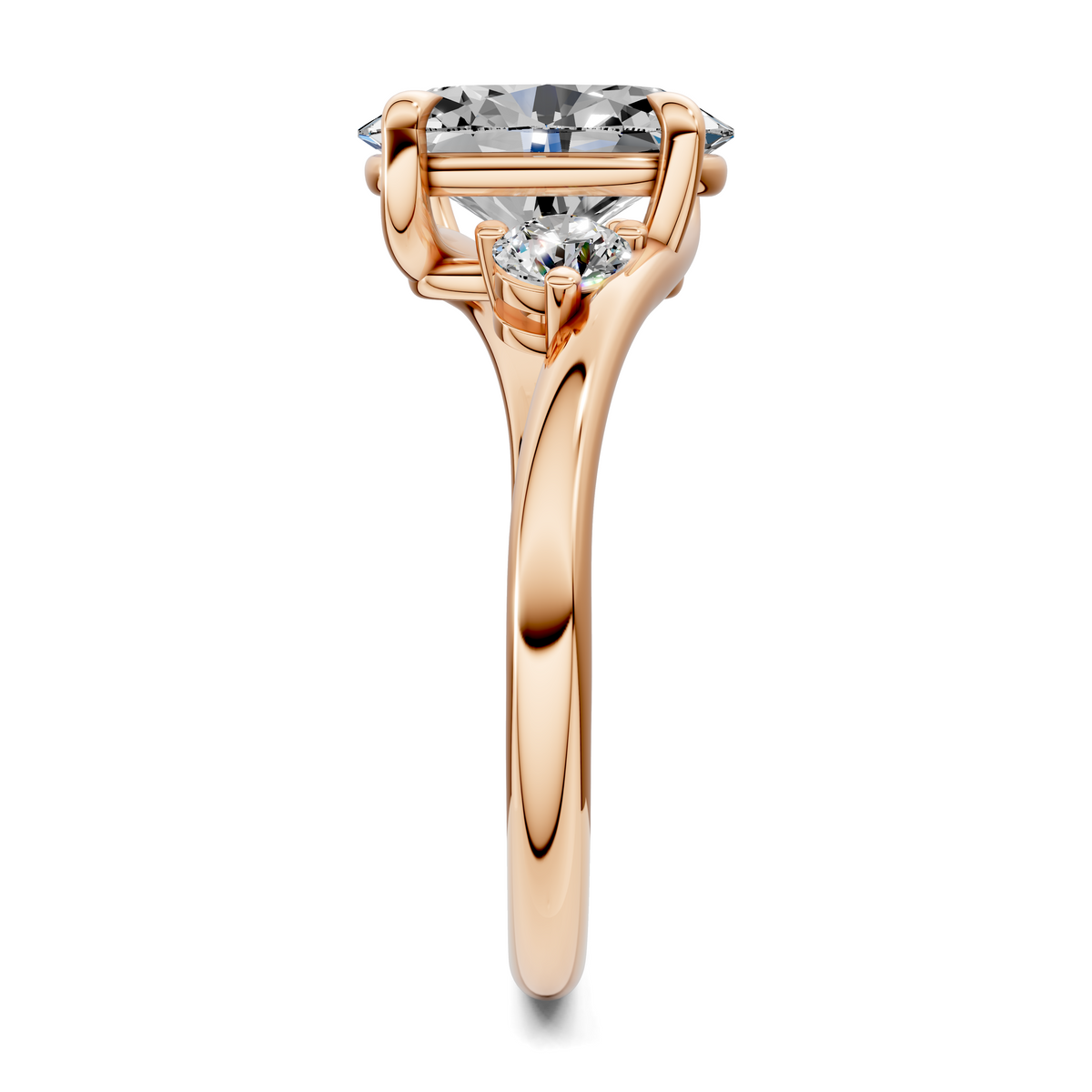 Tiara Bypass Three Stone Ring