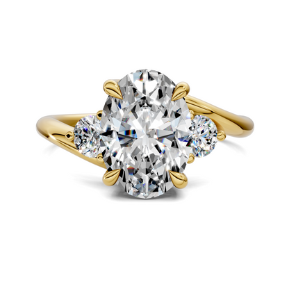 Tiara Bypass Three Stone Ring