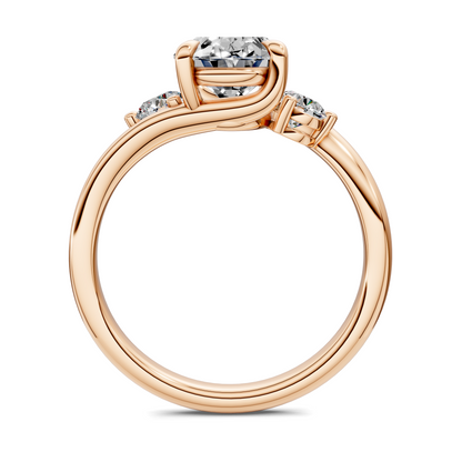 Tiara Bypass Three Stone Ring