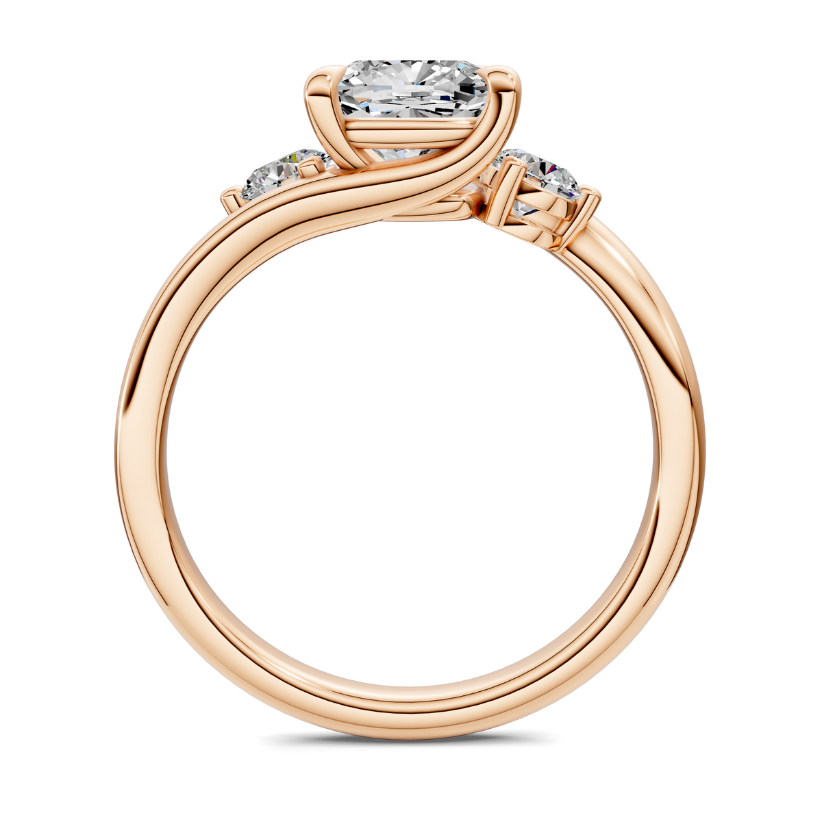 Tiara Bypass Three Stone Ring