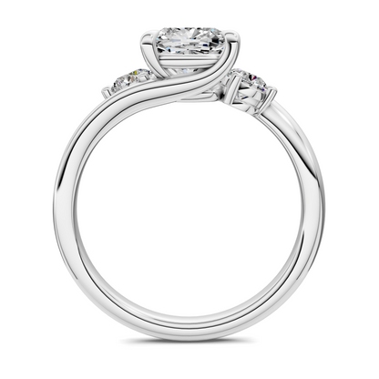 Tiara Bypass Three Stone Ring