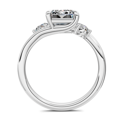 Tiara Bypass Three Stone Ring