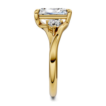 Tiara Bypass Three Stone Ring