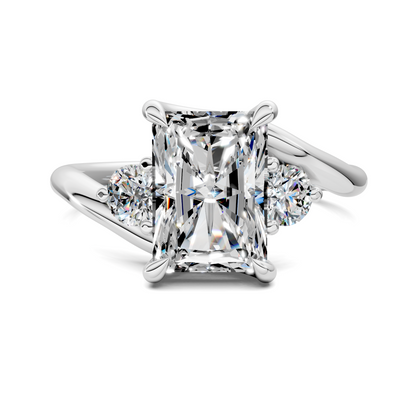 Tiara Bypass Three Stone Ring