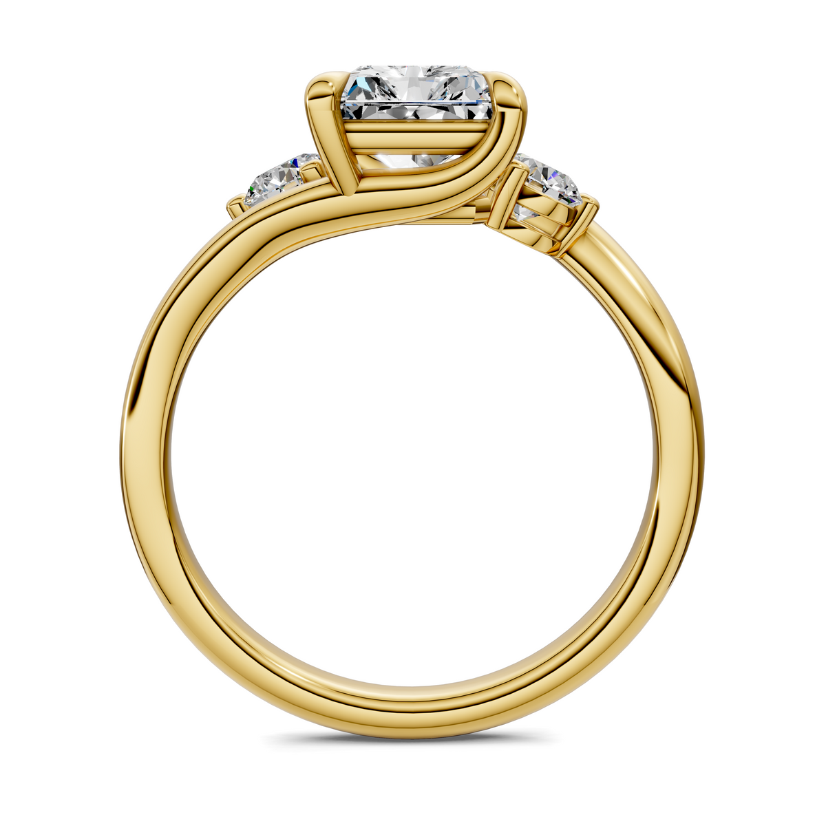 Tiara Bypass Three Stone Ring