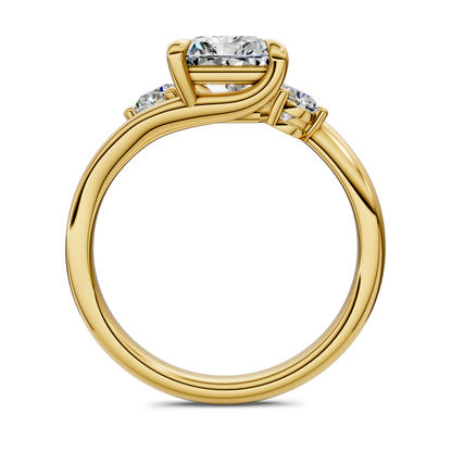 Tiara Bypass Three Stone Ring