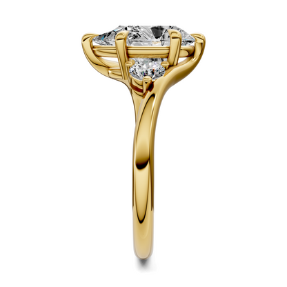 Tiara Bypass Three Stone Ring