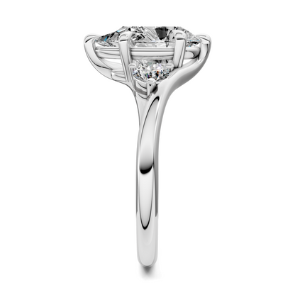 Tiara Bypass Three Stone Ring