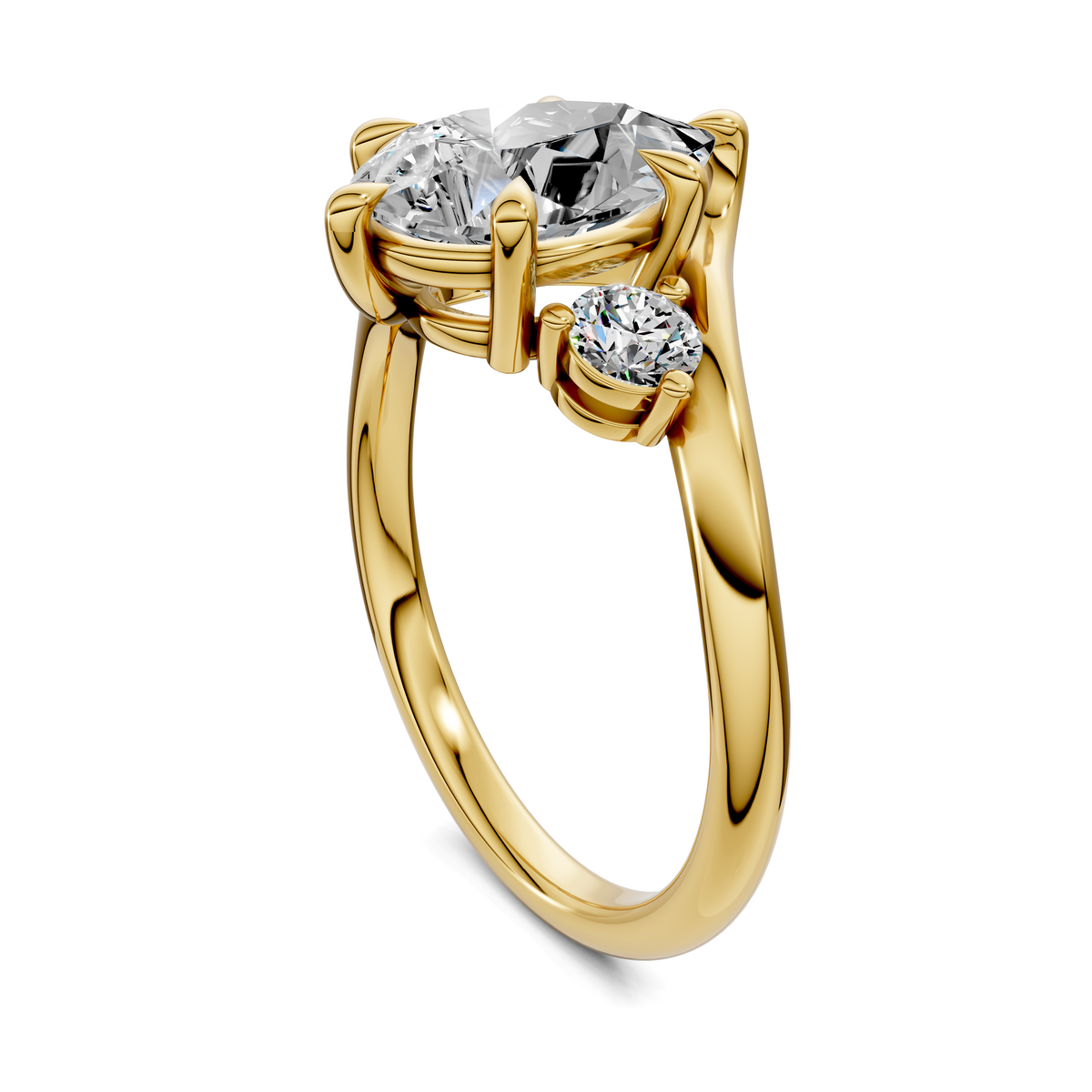 Tiara Bypass Three Stone Ring