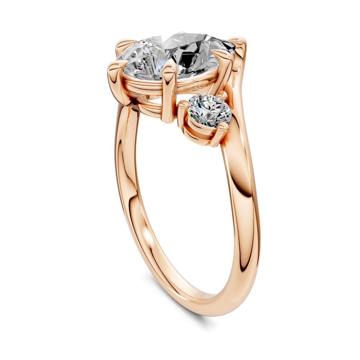 Tiara Bypass Three Stone Ring