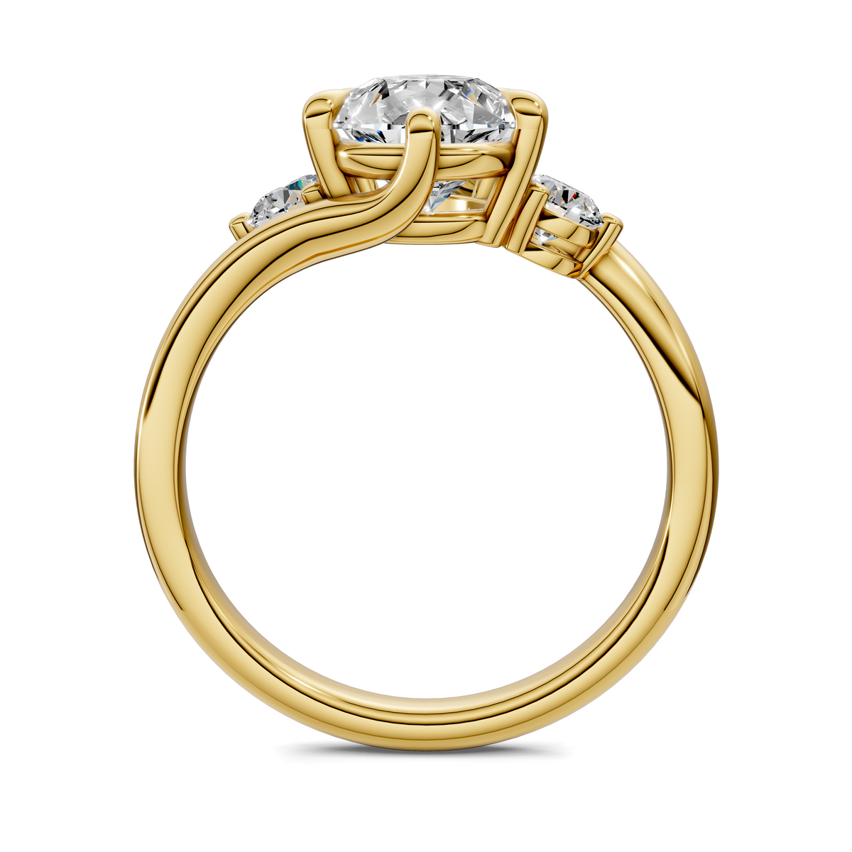 Tiara Bypass Three Stone Ring