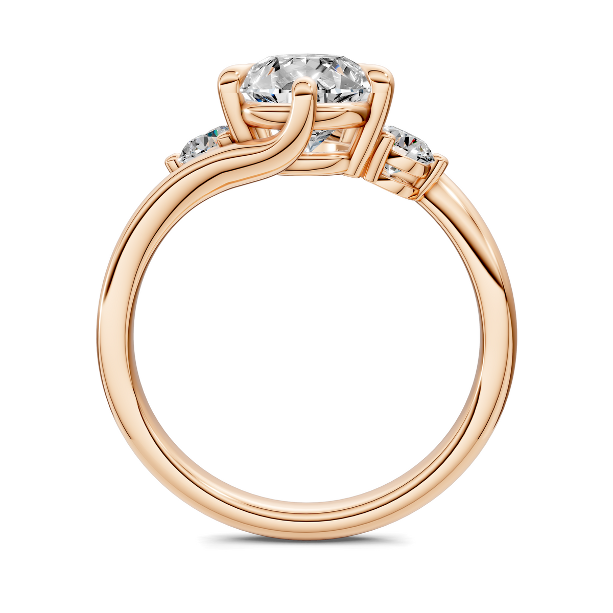 Tiara Bypass Three Stone Ring