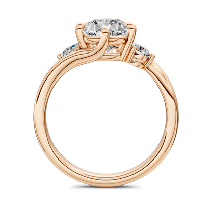 Tiara Bypass Three Stone Ring