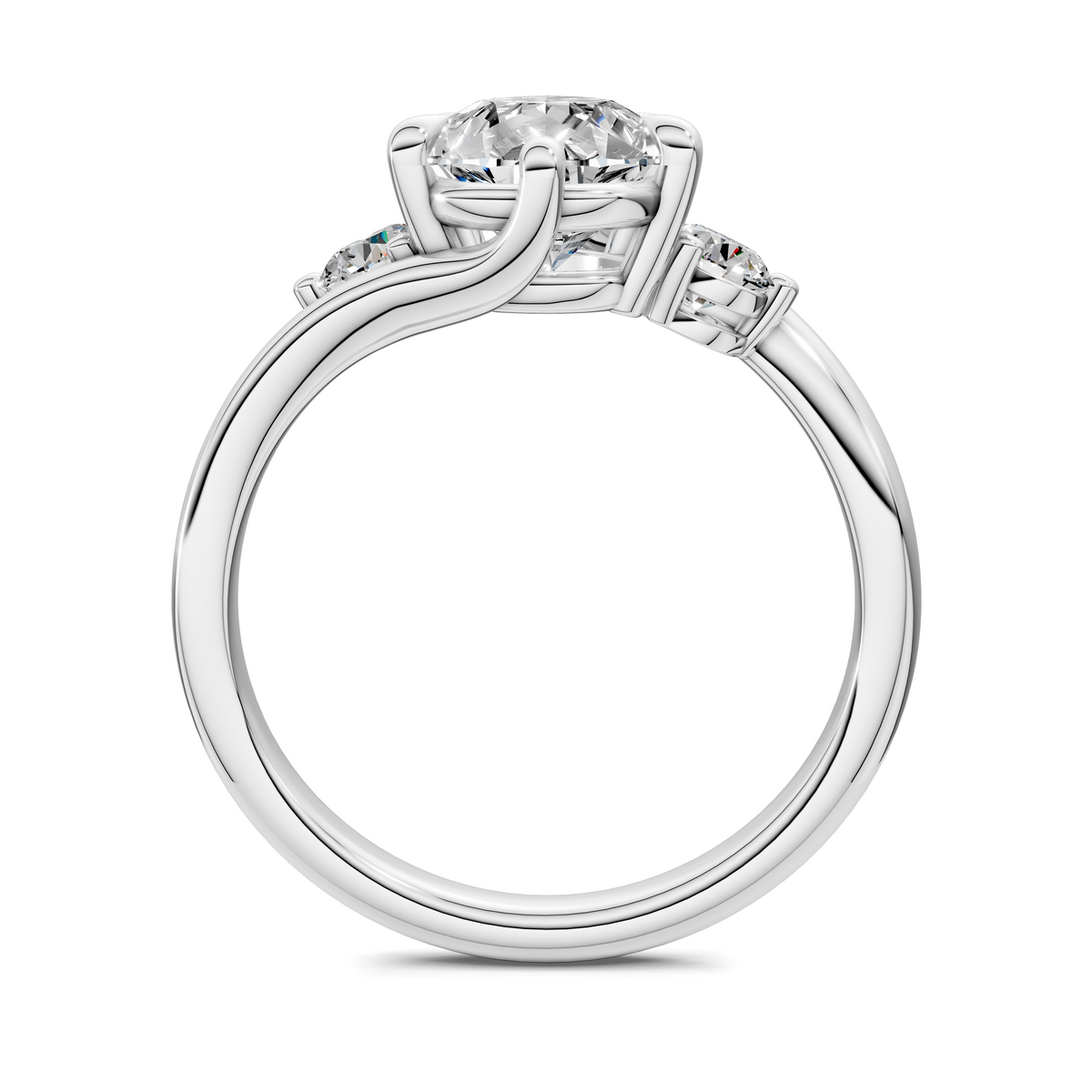 Tiara Bypass Three Stone Ring