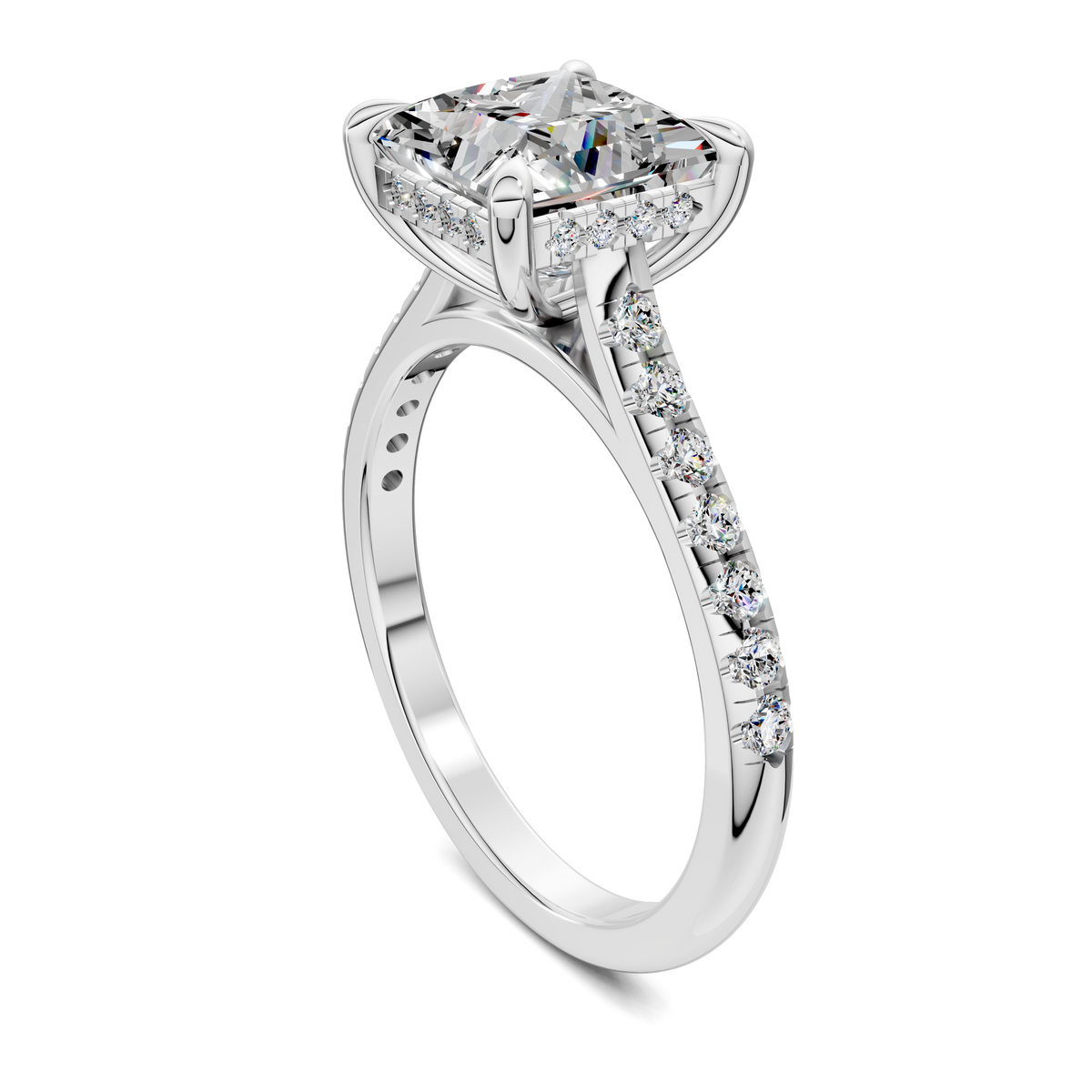 Hollie Hidden Halo Cathedral Pavé Ring