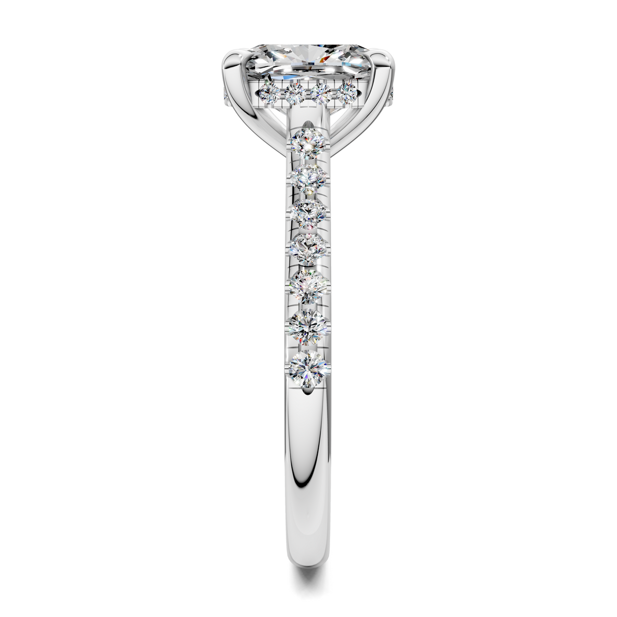 Hollie Hidden Halo Cathedral Pavé Ring