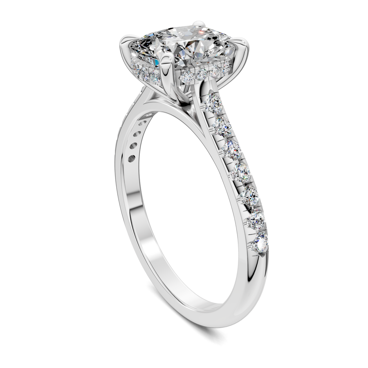 Hollie Hidden Halo Cathedral Pavé Ring