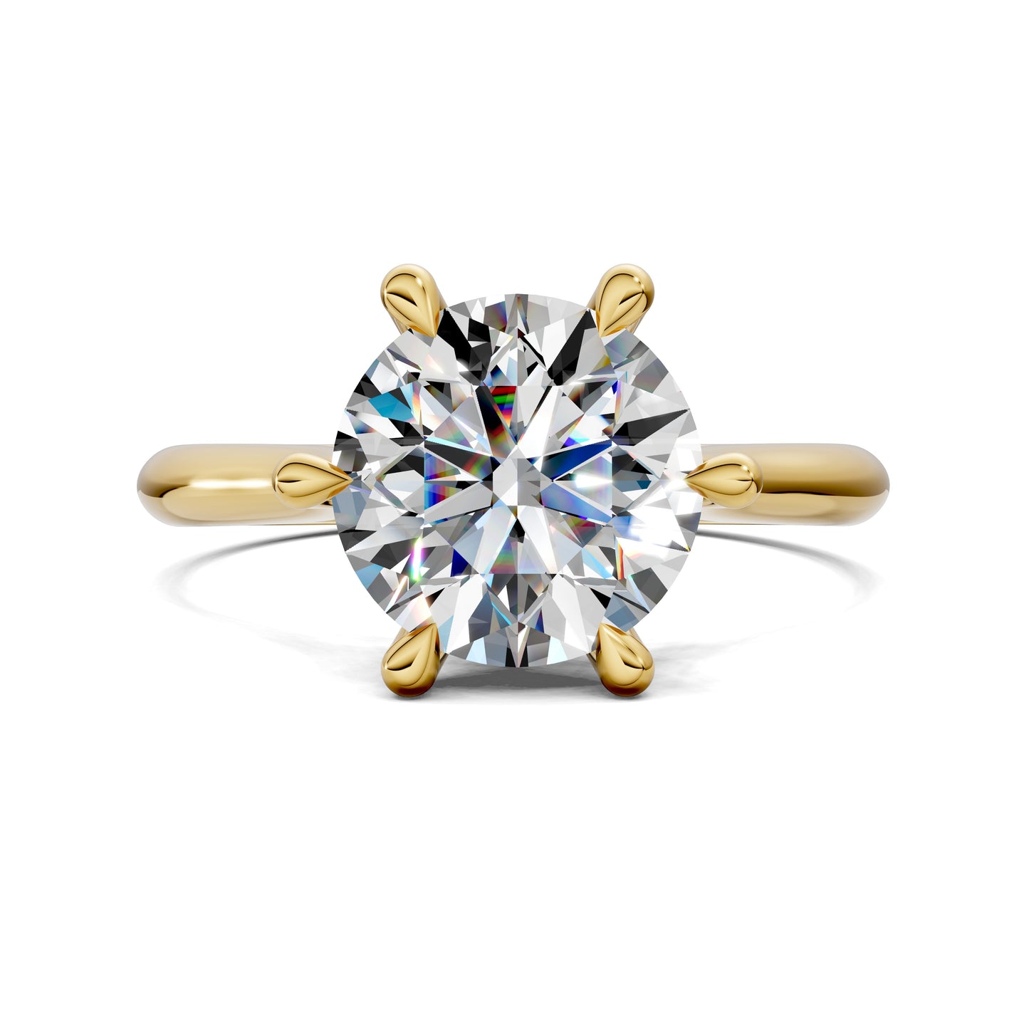 2 carat lab grown diamond engagement ring round cut solitaire in gold by Opes & Co