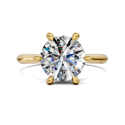 2 carat lab grown diamond engagement ring round cut solitaire in gold by Opes & Co