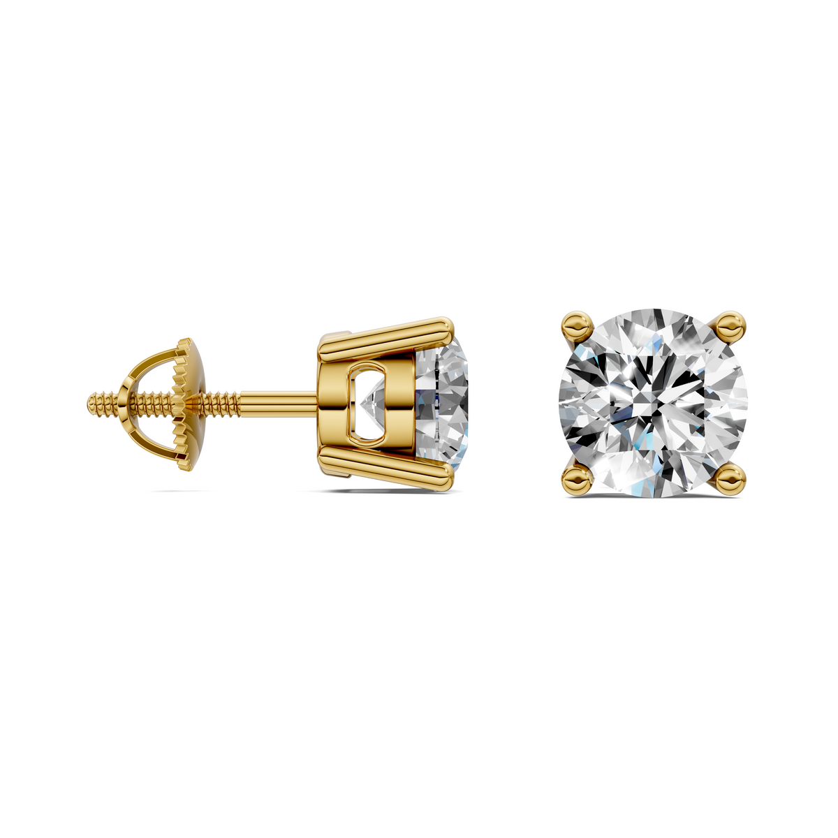 Round Cut Basket Studs