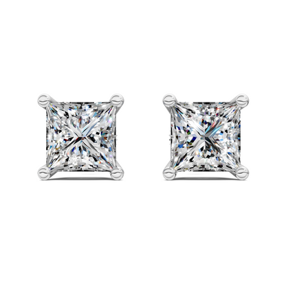 Princess Cut Basket Studs