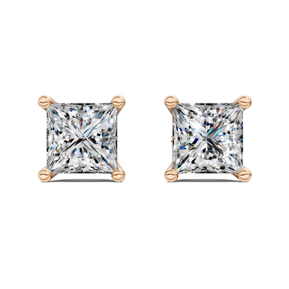 Princess Cut Basket Studs