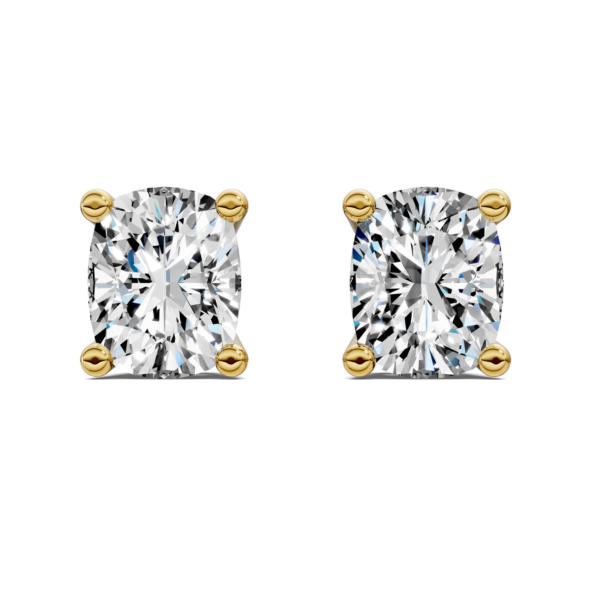 Cushion Cut Basket Studs