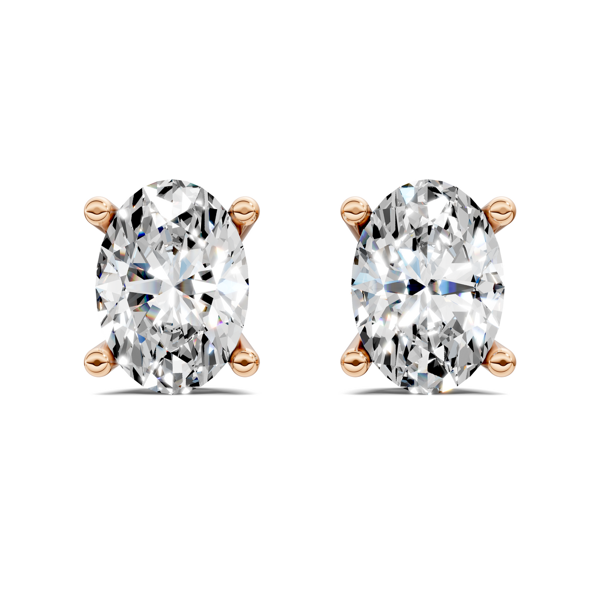 Oval Cut Basket Studs