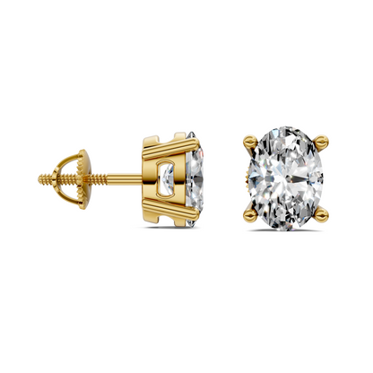 Oval Cut Basket Studs