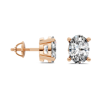 Oval Cut Basket Studs