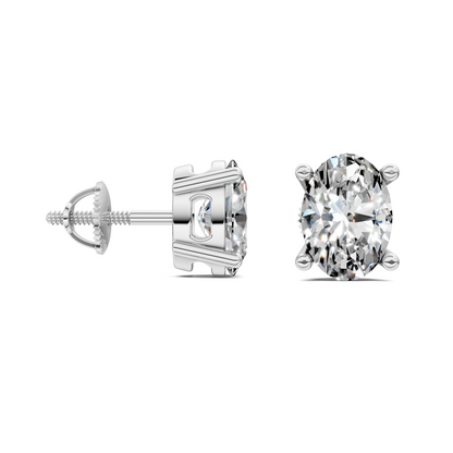 Oval Cut Basket Studs