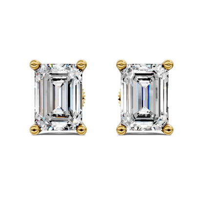 Emerald Cut Basket Studs