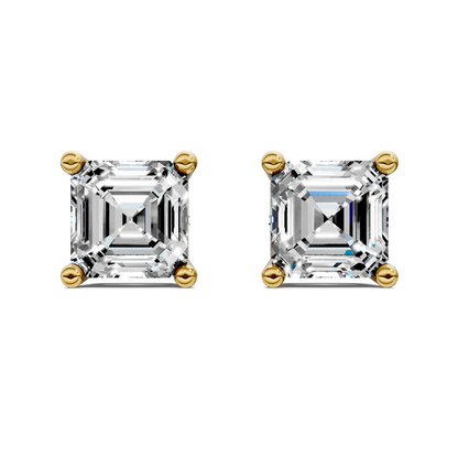 Asscher Cut Basket Studs