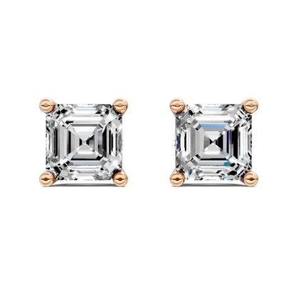 Asscher Cut Basket Studs