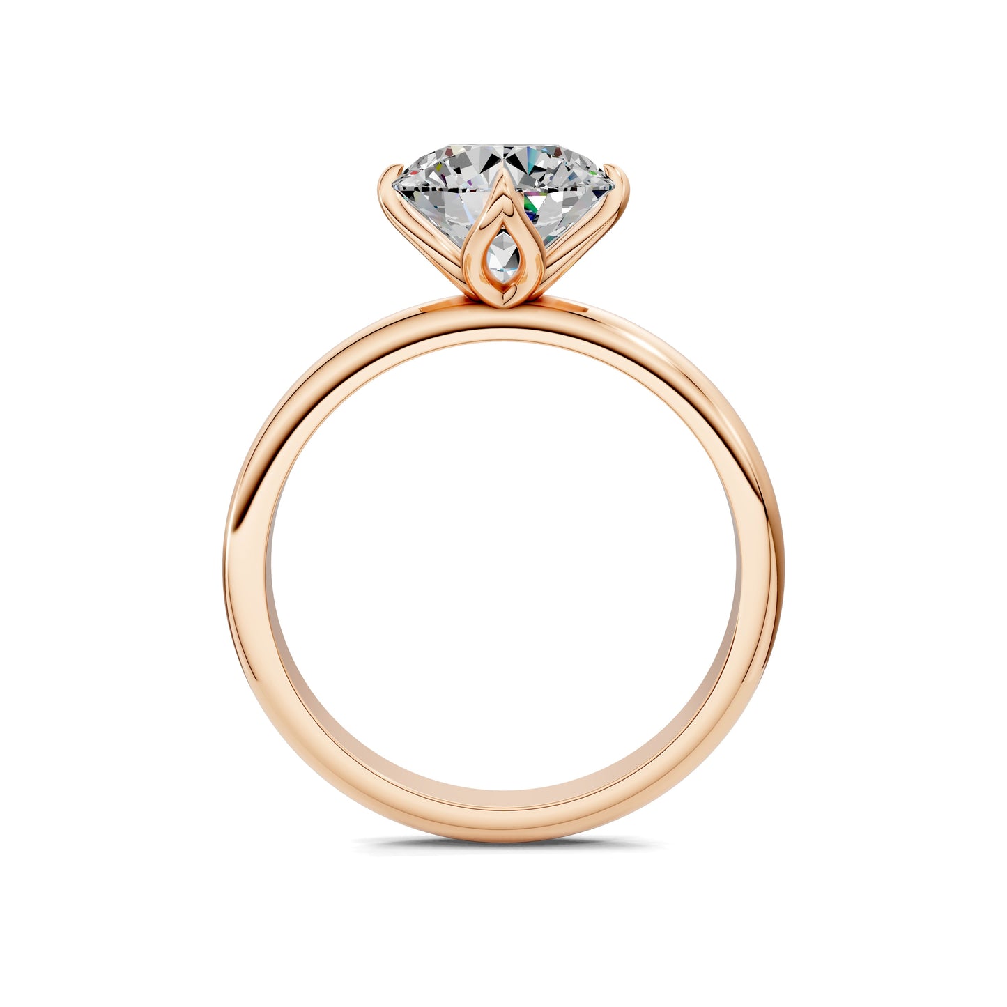 Alyssa Lotus Basket Solitaire Engagement Ring