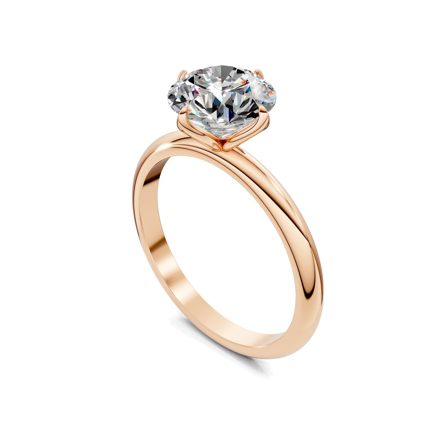 Alyssa Lotus Basket Solitaire Engagement Ring
