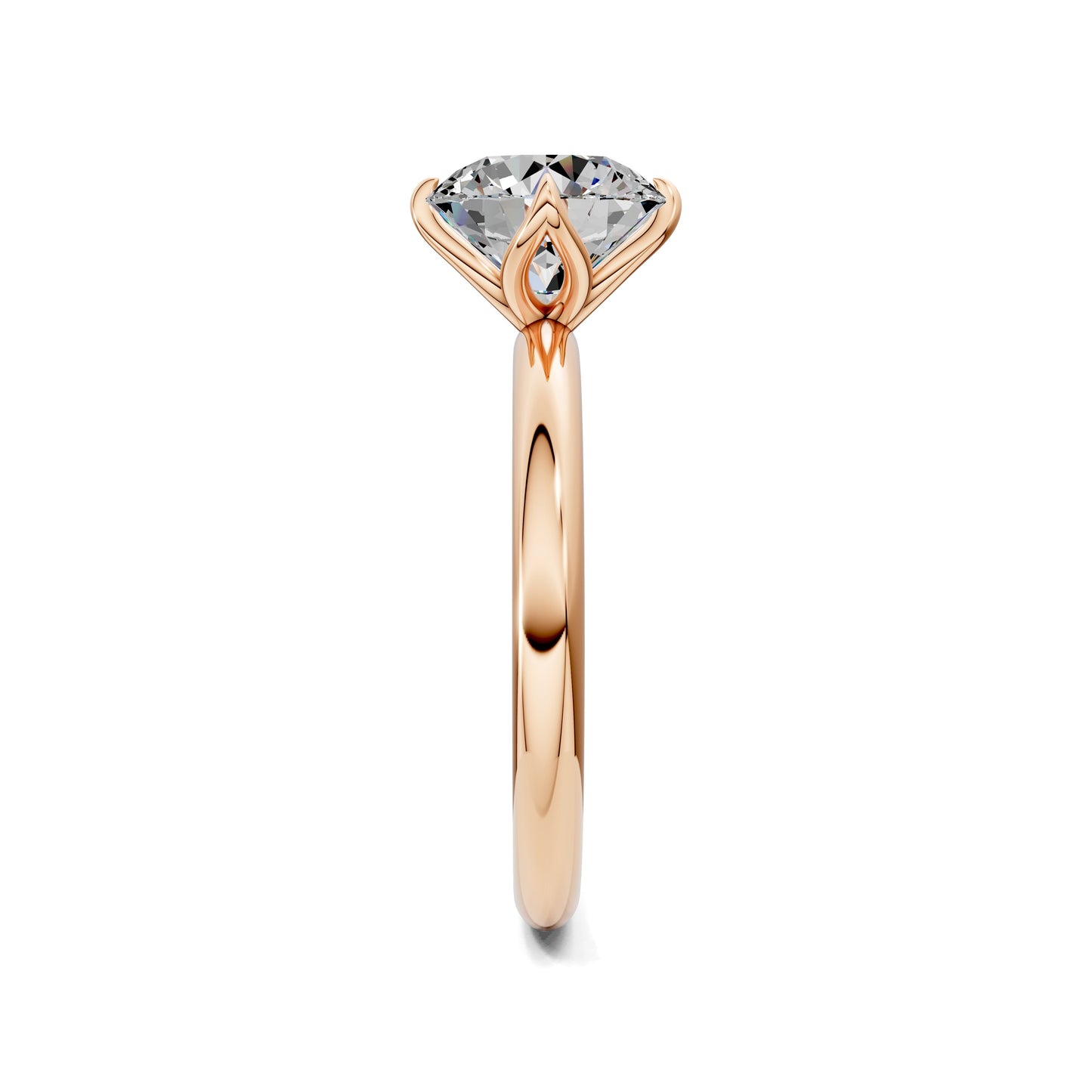 Alyssa Lotus Basket Solitaire Engagement Ring
