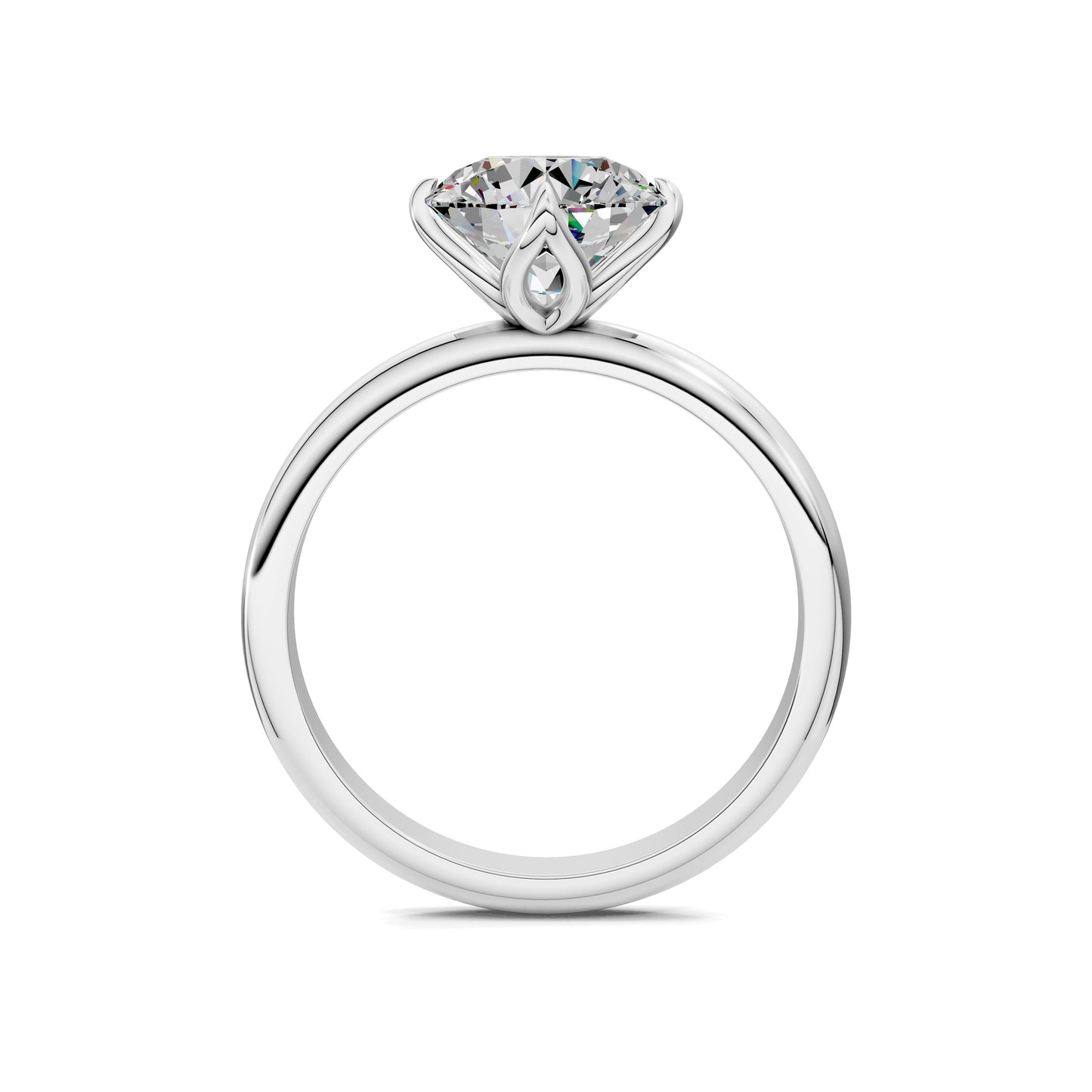 Alyssa Lotus Basket Solitaire Engagement Ring