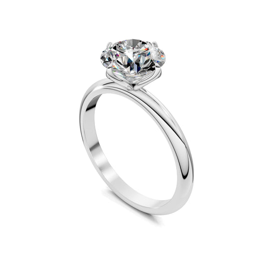 Alyssa Lotus Basket Solitaire Engagement Ring