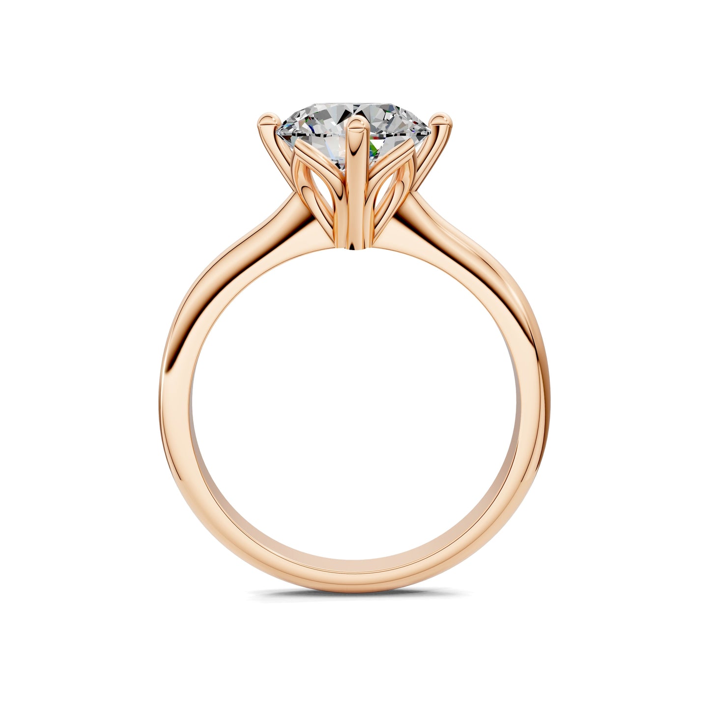 Rebecca Petal Crown Solitaire Engagement Ring - 2ct Round Lab Grown Diamond