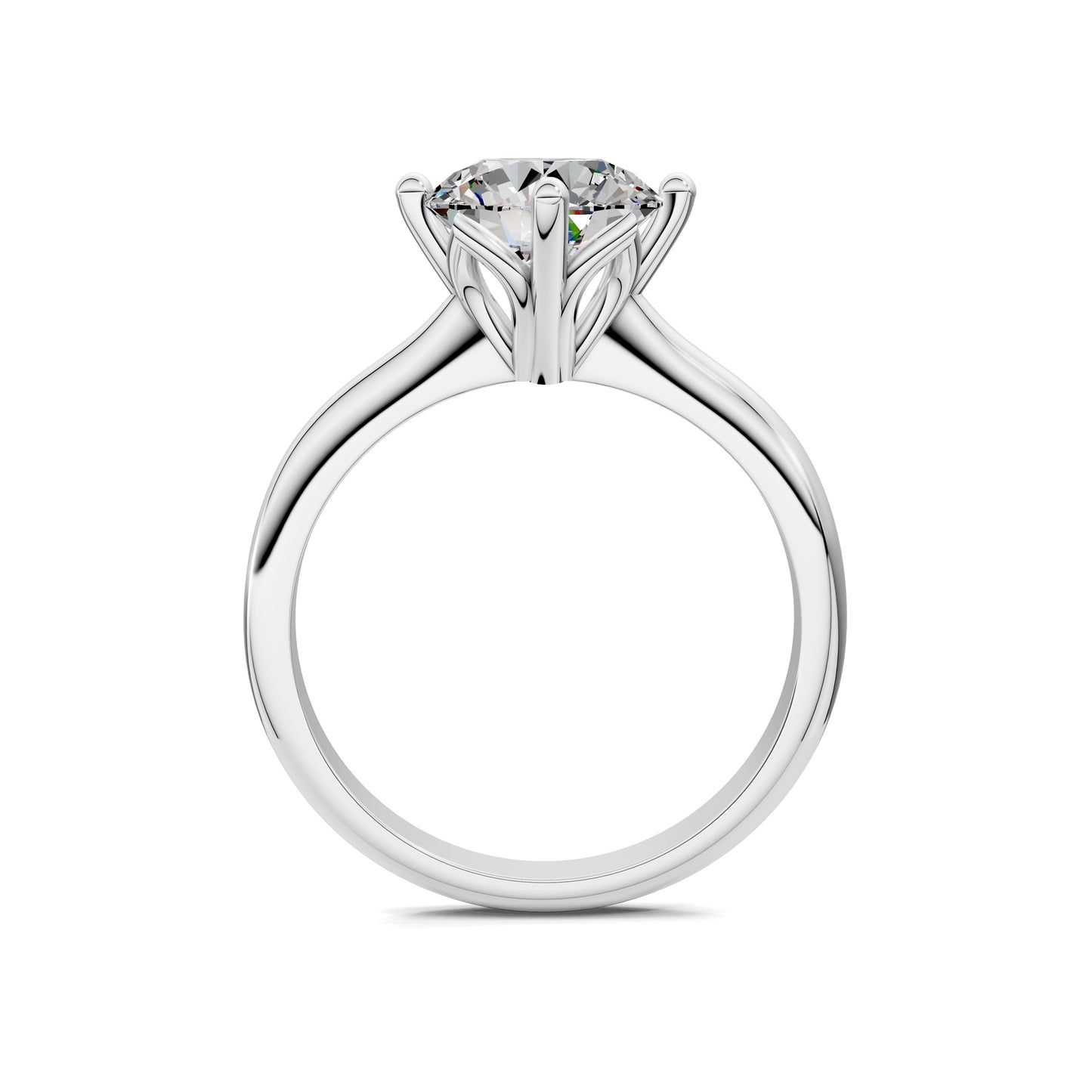 Rebecca Petal Crown Solitaire Engagement Ring - 2ct Round Lab Grown Diamond