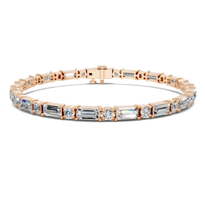 Baguette and Round Tennis Bracelet (2.5 TCW)