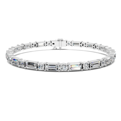 Baguette and Round Tennis Bracelet (2.5 TCW)