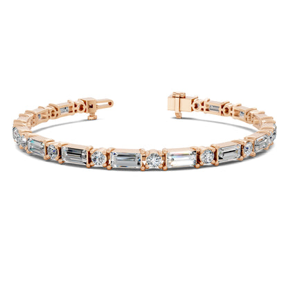 Baguette and Round Tennis Bracelet (2.5 TCW)