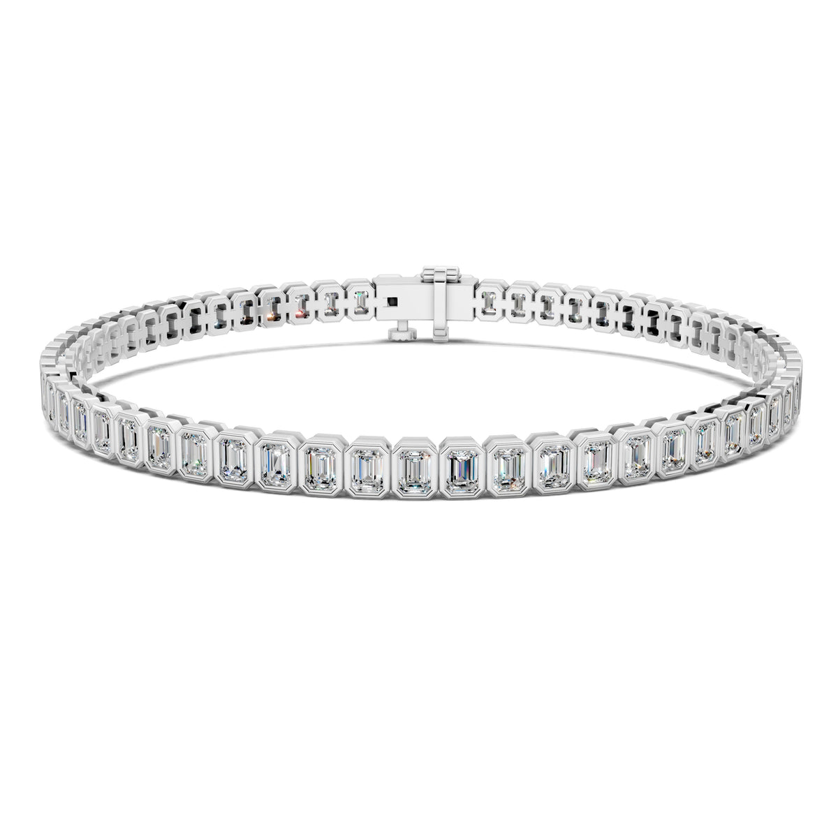 Emerald Bezel Tennis Bracelet (6 TCW)